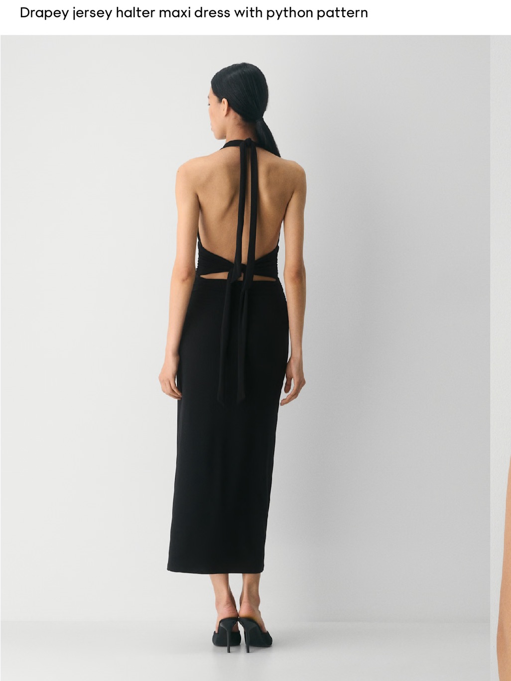 Women’s Black Drapey Halter Maxi Dress - Aritzia